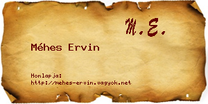 Méhes Ervin névjegykártya