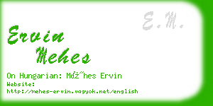 ervin mehes business card